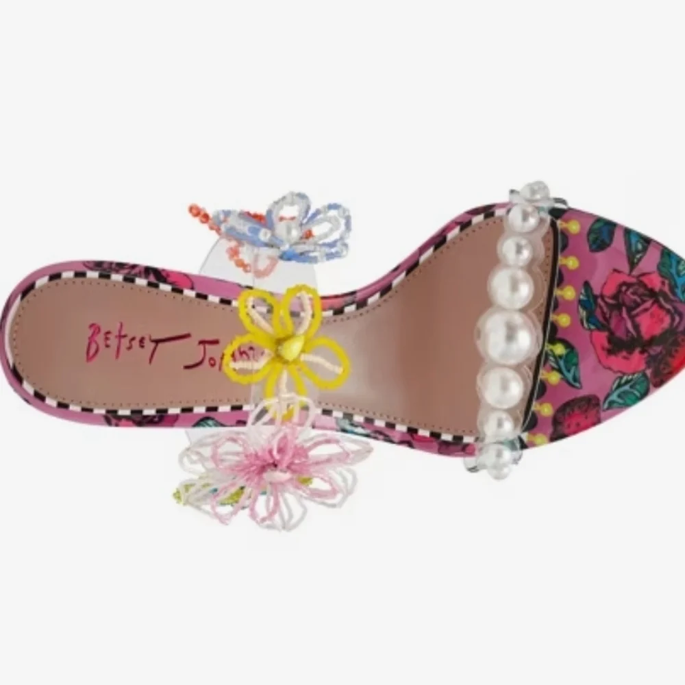 💕▪️Betsey Johnson▪️berry Multi Goldiee embellished Heeled Sandals
